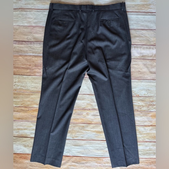 NAUTICA Charcoal Grey Flat Front Wool Blend Dress Pants Sz 40x32 - Picture 4 of 5